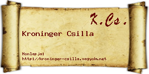 Kroninger Csilla névjegykártya