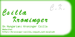 csilla kroninger business card